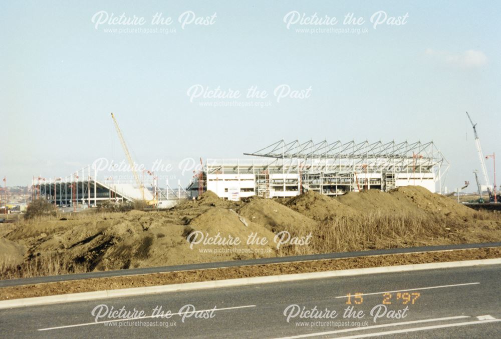 Construction of Pride Park stadium, 1997