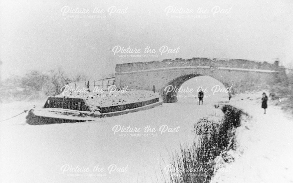 A winter scene of Baltimore Bridge, Chellaston, c 1950