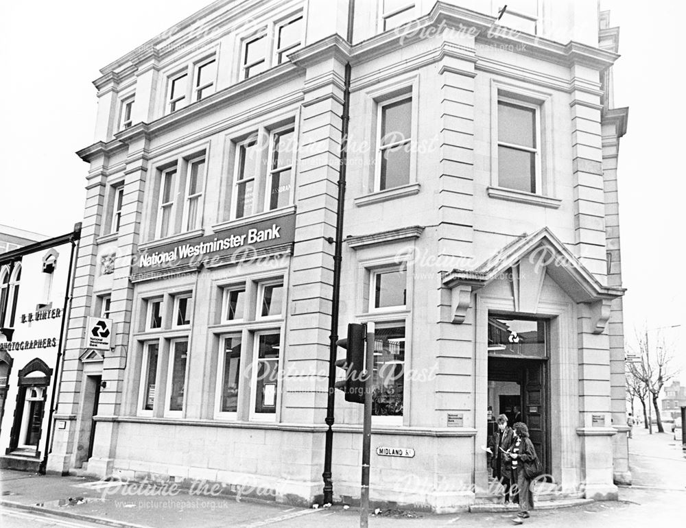 National Westminster Bank on the corner of Midland Road and London Road, Derby, c 1987