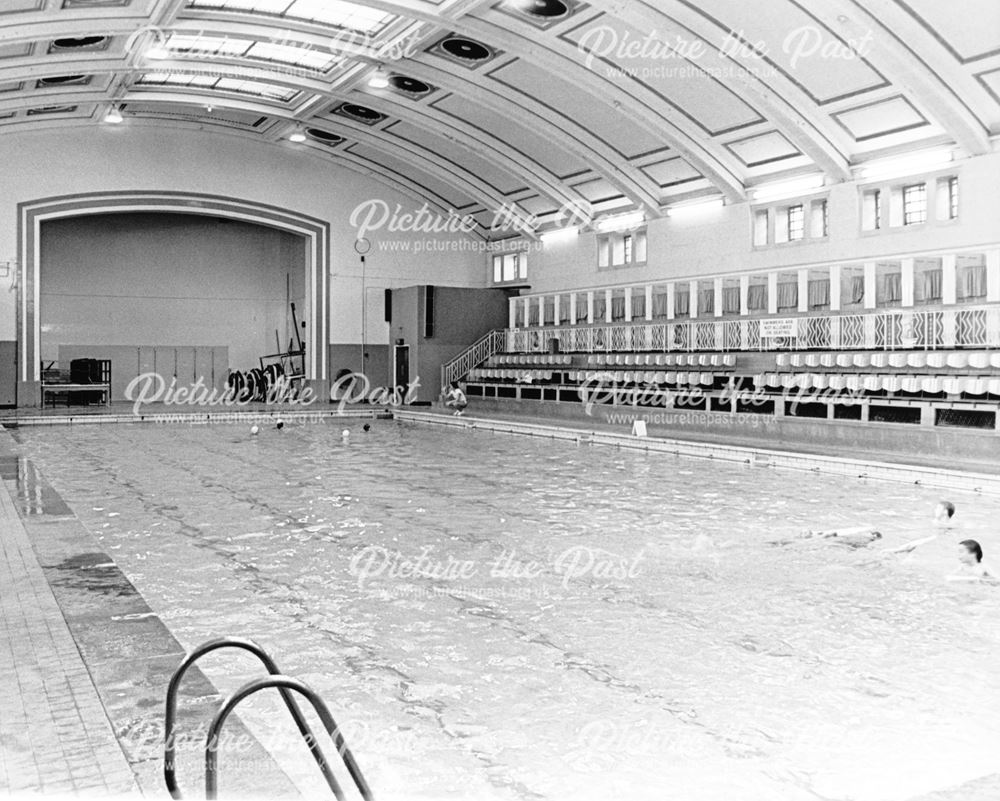 Interior of the Queen Street Baths: The Gala Pool, Derby, c 1987