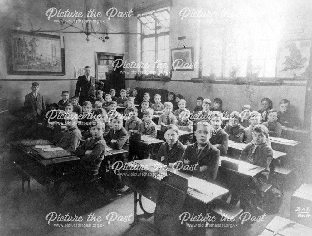 Brighton Road Boys School: Junior Class with teacher Tommy Sephton, Crewton, c 1925