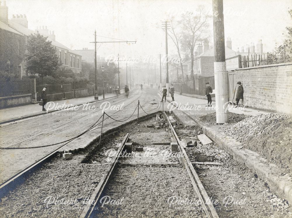 Kedleston Road Tramway doubling track, Derby, 1913