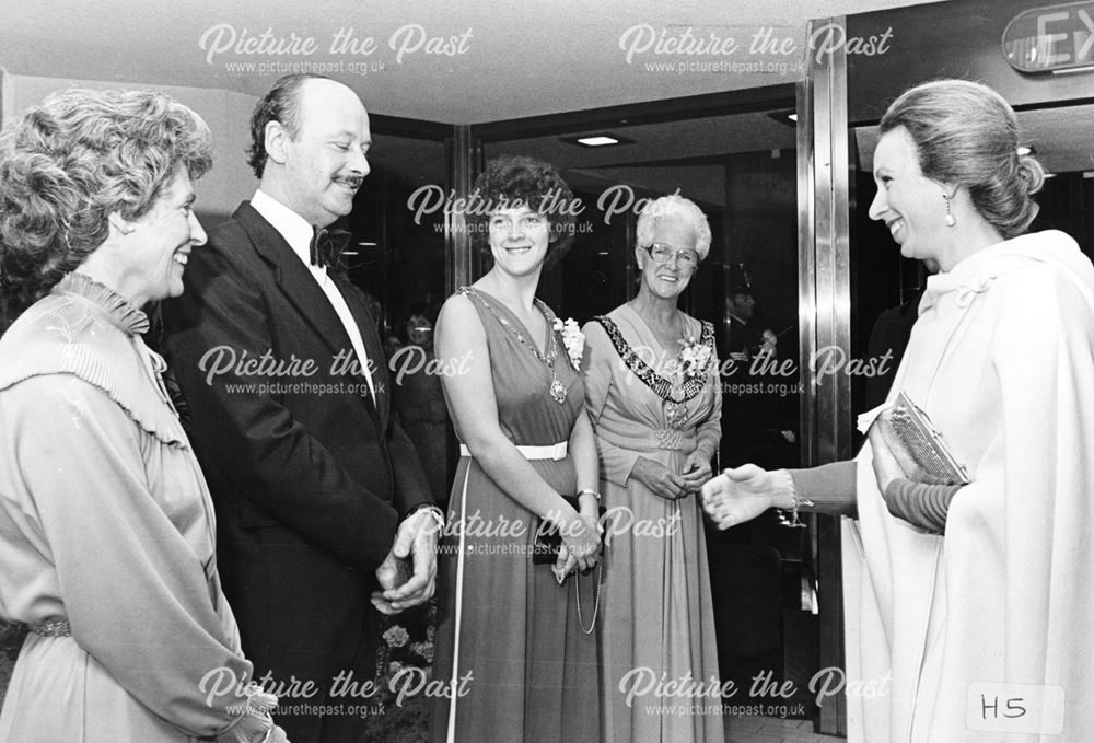 Princess Anne visits the Derby Assembly Rooms, 1981