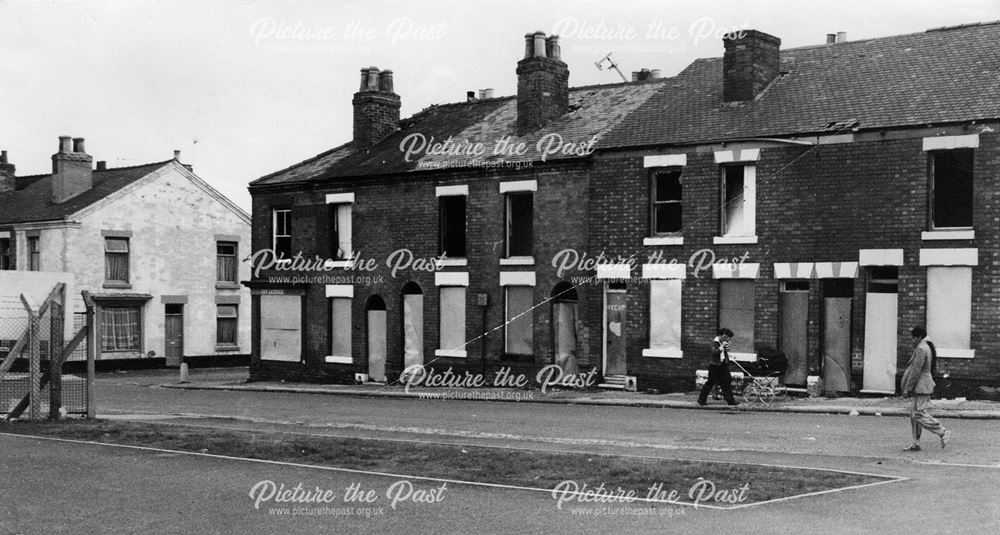 Housing awaiting demolition, Stanhope Street, Normanton, Derby, c 1970s ?