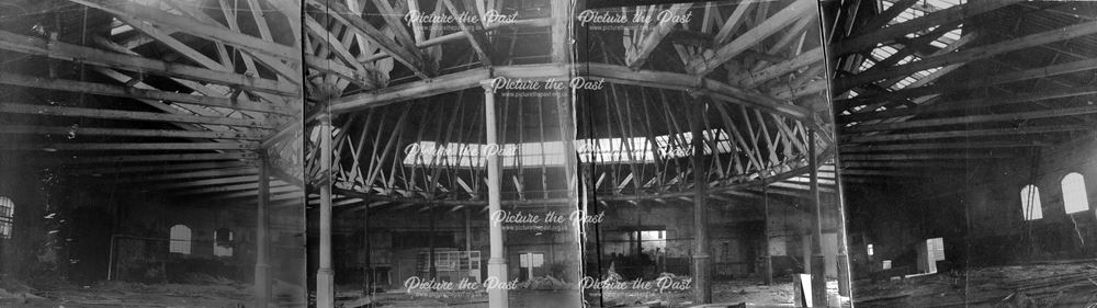 Interior of No 2 Roundhouse, Derby Locomotive Works, c 1970 ?