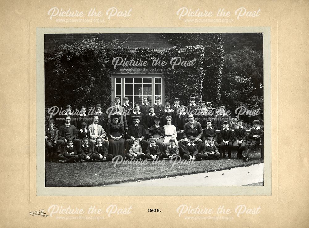 Pupils and teachers, Spondon House School, Church Street, Spondon, 1906