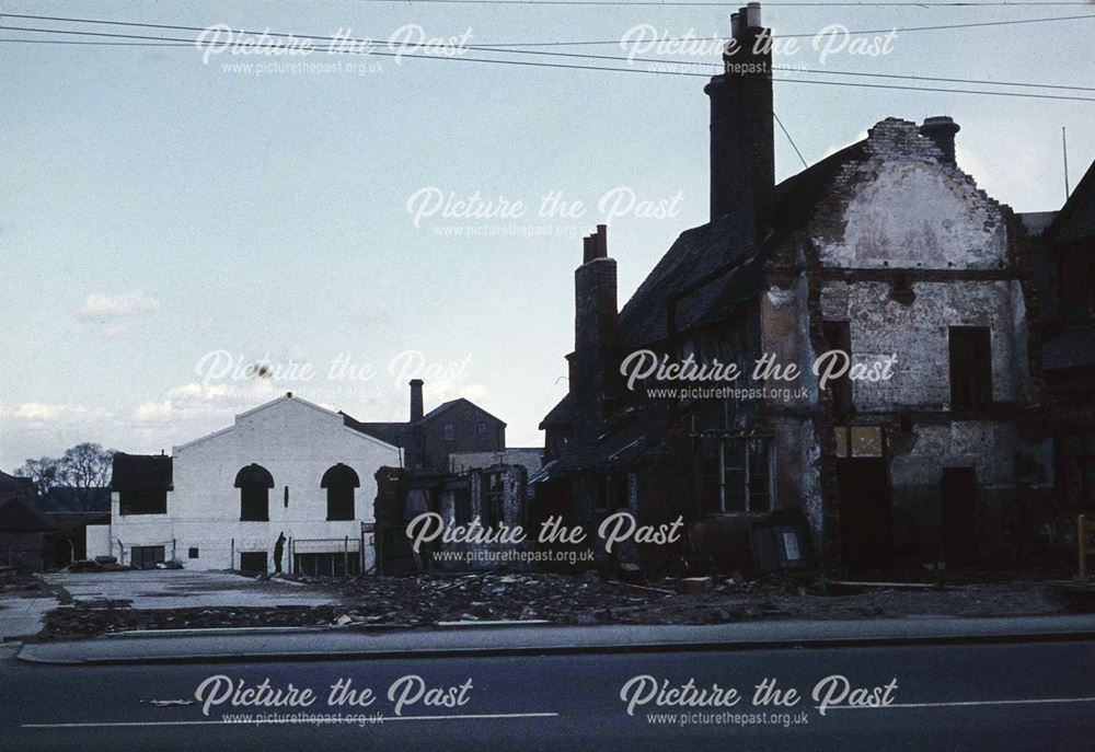 Remains of 'Nottingham Castle' public house, St Michael's Lane, Derby, c 1962