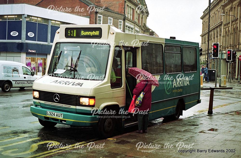 Arriva ex Fox County Mercedes Benz 1324, Victoria Street, Derby