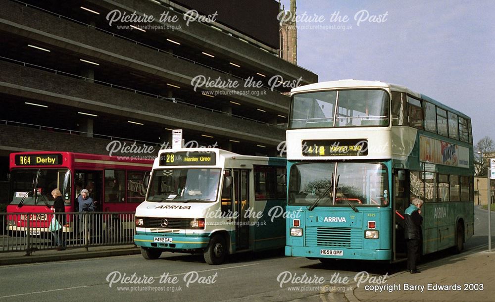 Arriva Volvo ex London South 4325 and Mercedes Benz 1392, Full Street, Derby