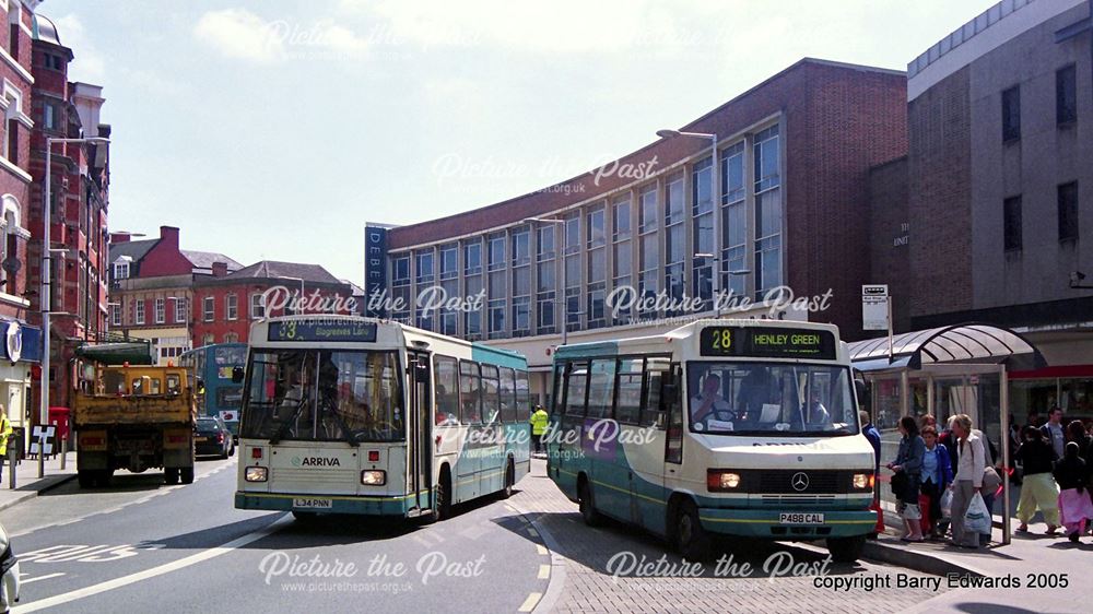 Arriva Mercedes Benz 1388 and Dennis Dart 2194, Victoria Street, Derby