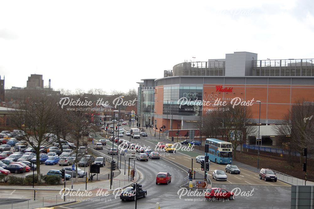 Traffic Street from car park general view 