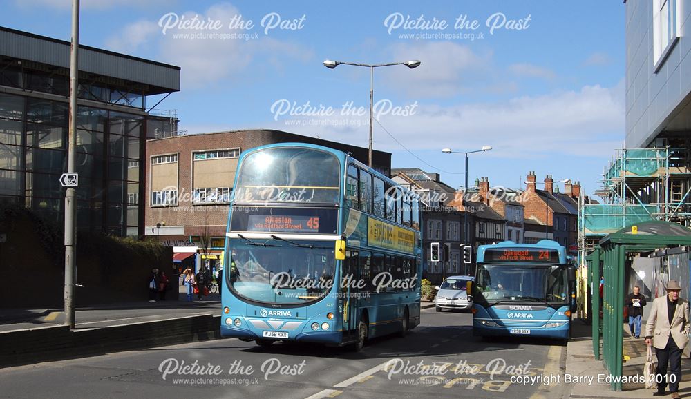 Arriva Volvo B9 4217 and Scania Omnicity 3562, Morledge, Derby