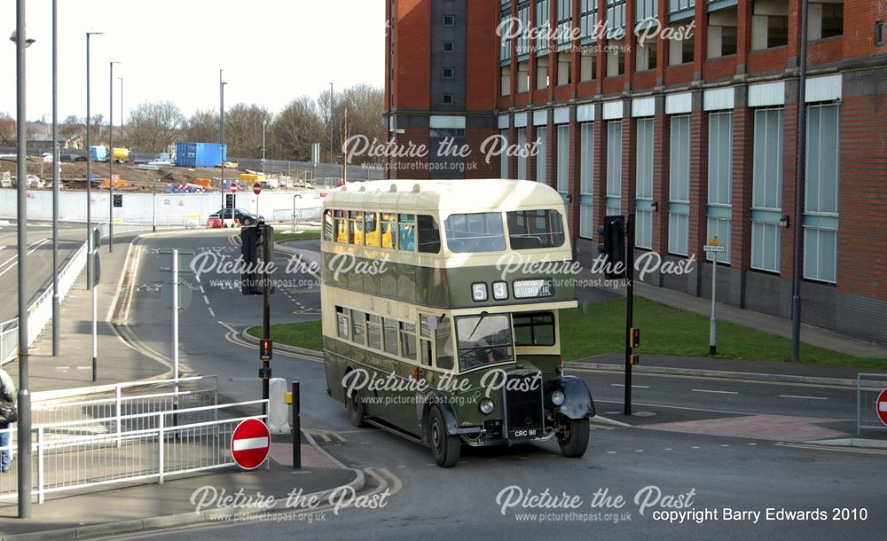 New Bus Station exit slip road Derby Corporation preserved Crossley 