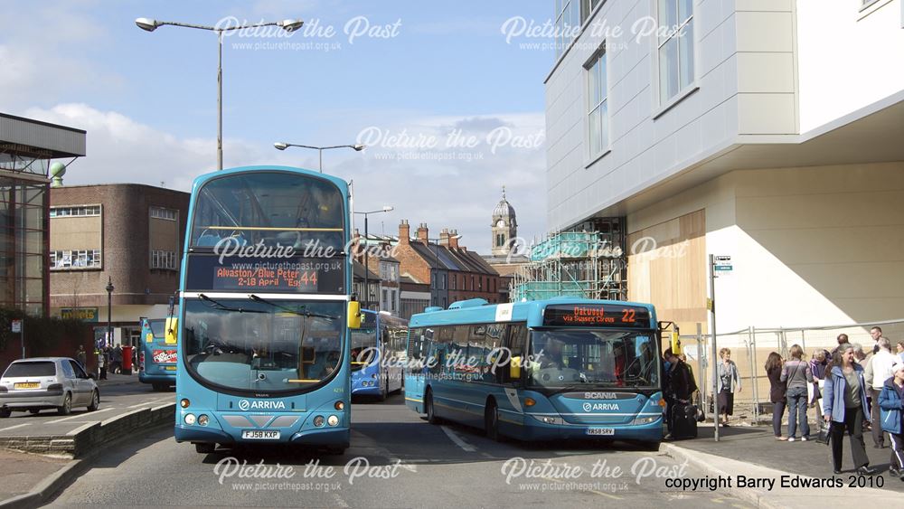 Arriva Volvo B9 4216 and Scania Omnicity 3554, Morledge, Derby