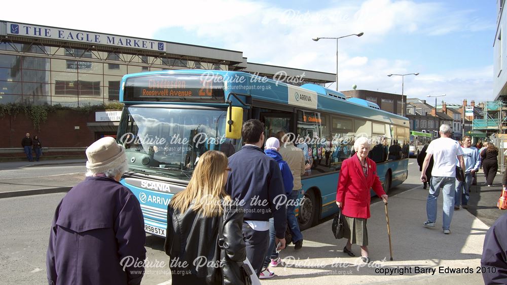 Arriva Scania Omnicity 3565 and passengers , Morledge, Derby