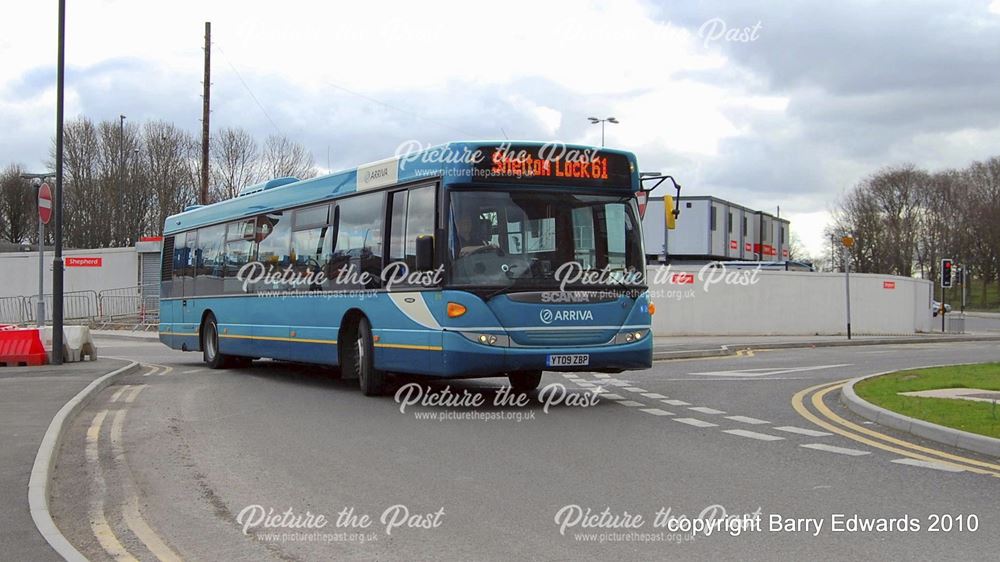 Arriva Scania Omnicity 3570, New Bus Station slip road first day, Derby