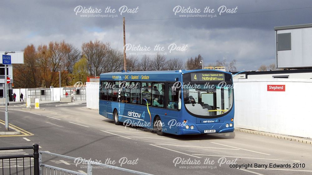 Trent Scania 672, Slip road from new bus station first day, Derby