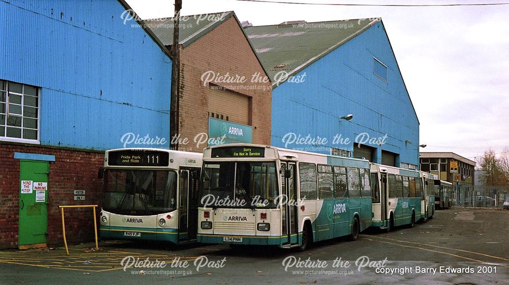 Arriva Dennis Darts including 2194 and 2215, Ascot Drive depot yard, Derby