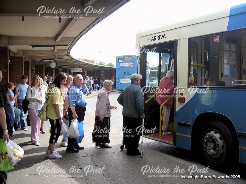 Arriva Scania 3493 at route 20 stand, Bus Station, Derby