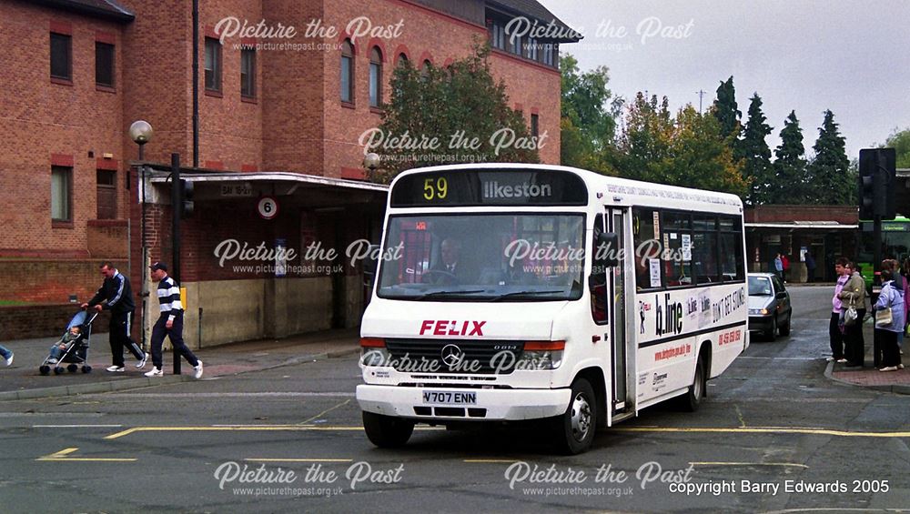 Morledge bus station exit Felix Mercedes Benz V707 ENN last day 