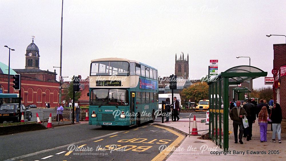 Arriva ex London South Volvo 4329, Morledge new on street stop, Derby