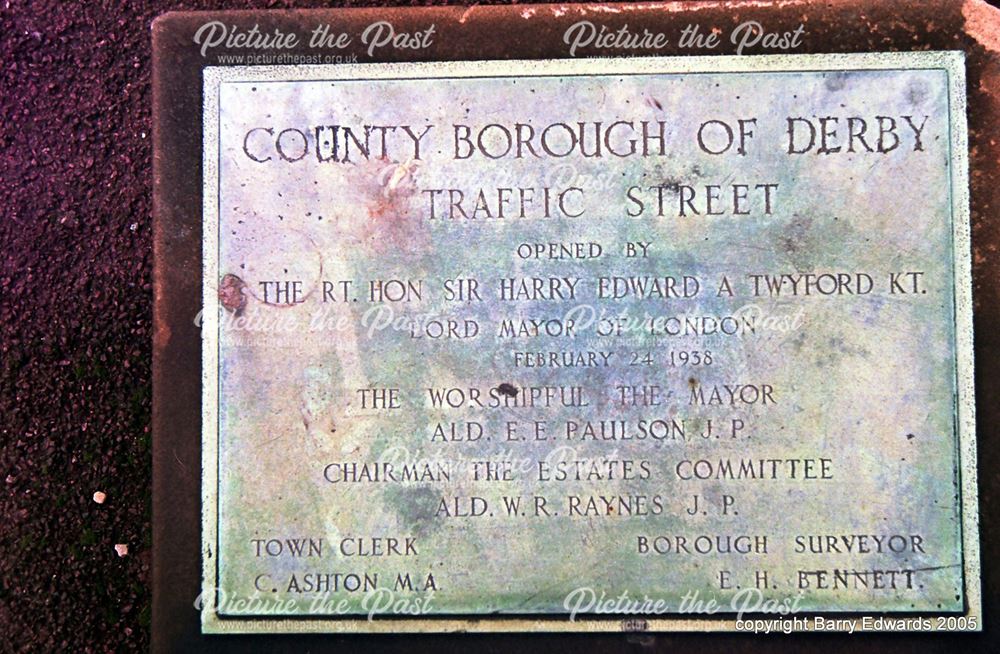 Traffic Street opening commemorative plaque from 1938