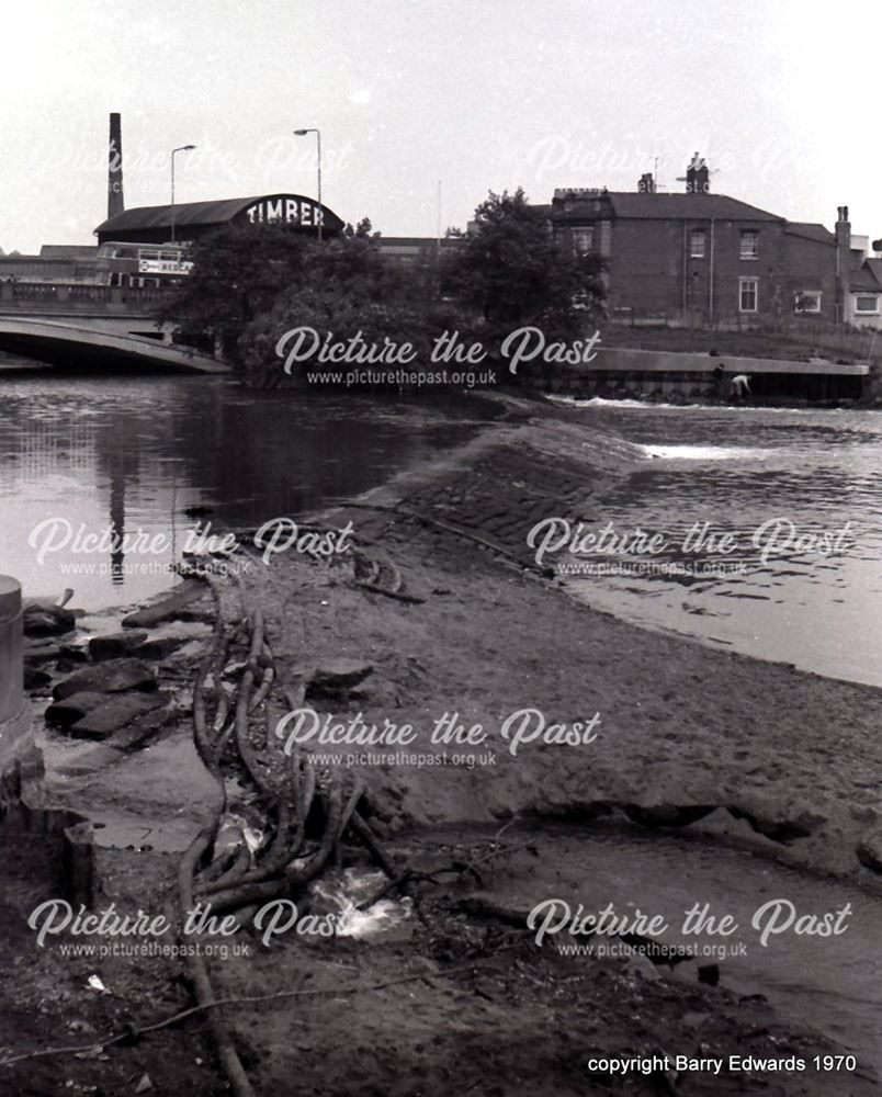 River Derwent weir exposed