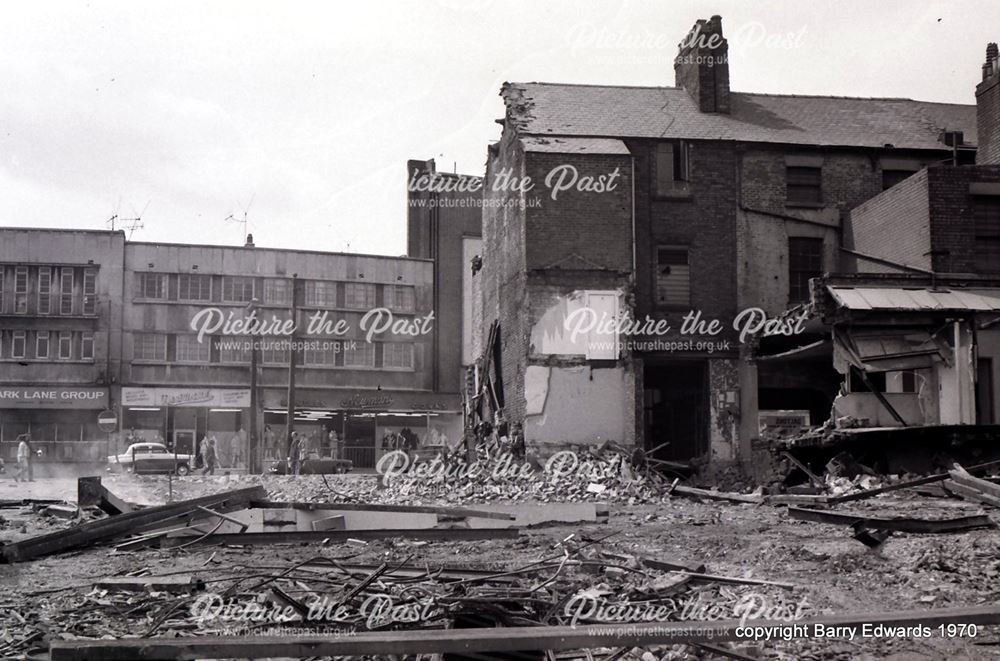 Towards London Road with property demolition 