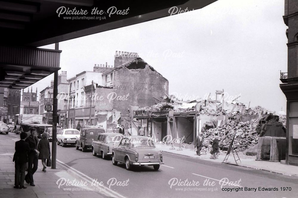 From The Odeon cinema London Road towards Devonshire Street demolition of properties 