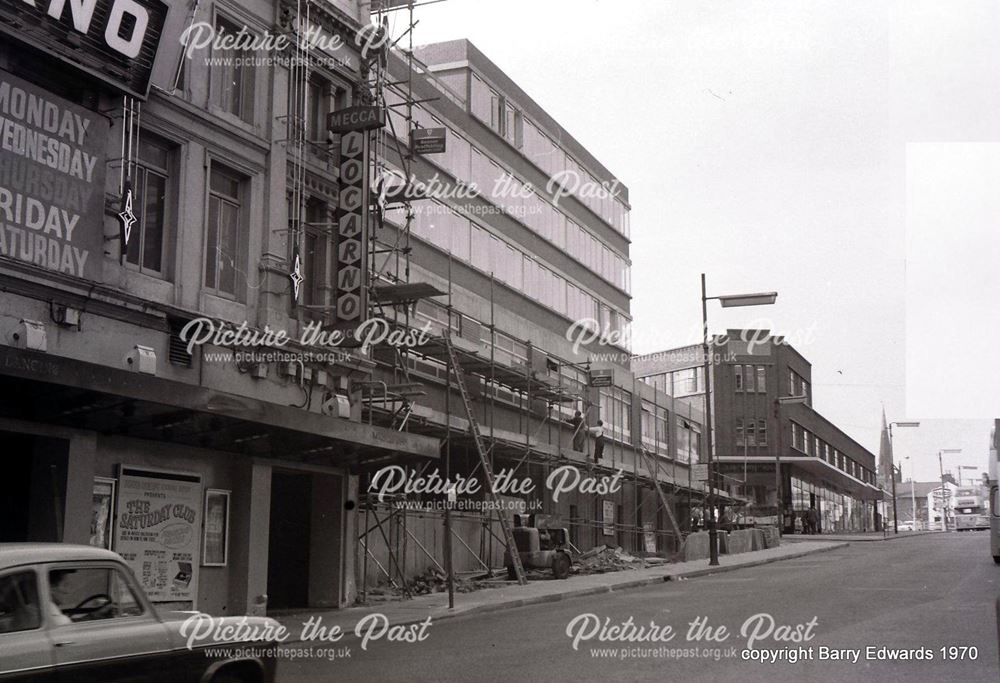 Babington Lane with new shops and offices under construction 