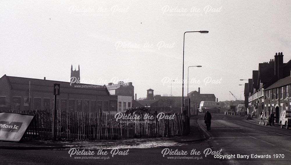 Nottingham Road from former Pegg's Bridge site towards Derwent Street December 