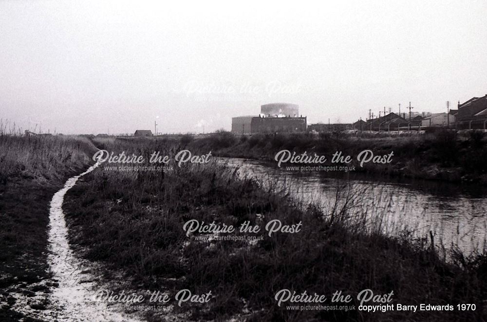 River Derwent riverside path towards future Pride Park December 