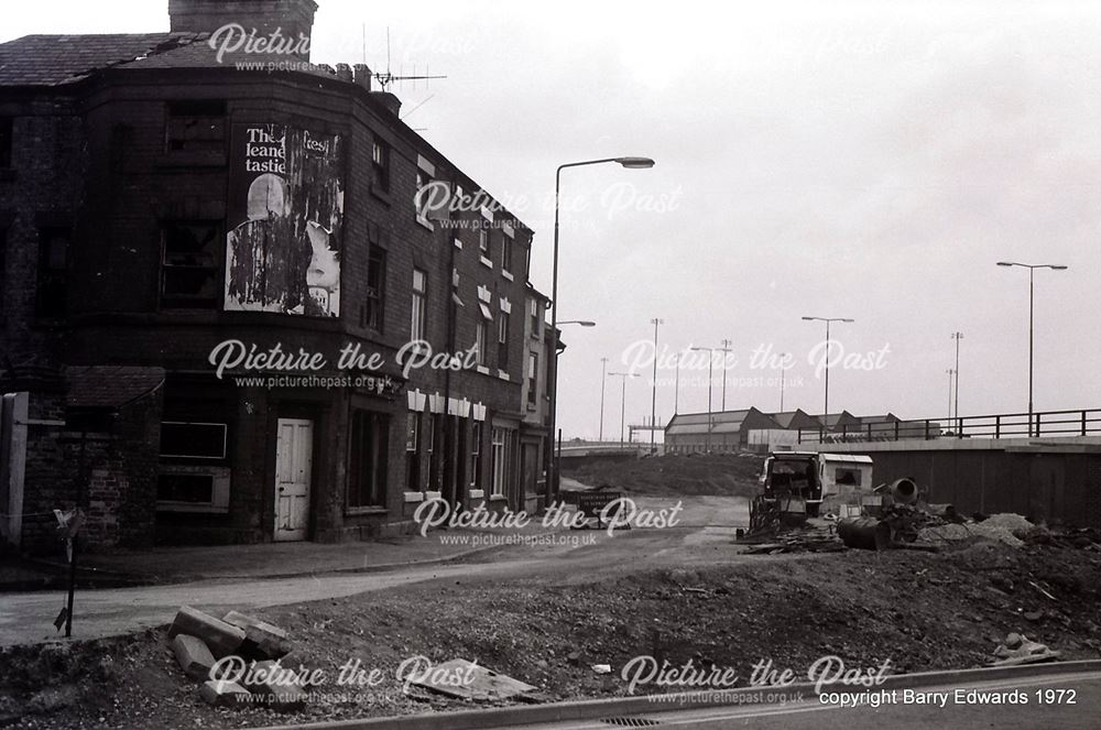 Old Nottingham Road towards Derwent Street from new Phoenix Street underpass approach road 