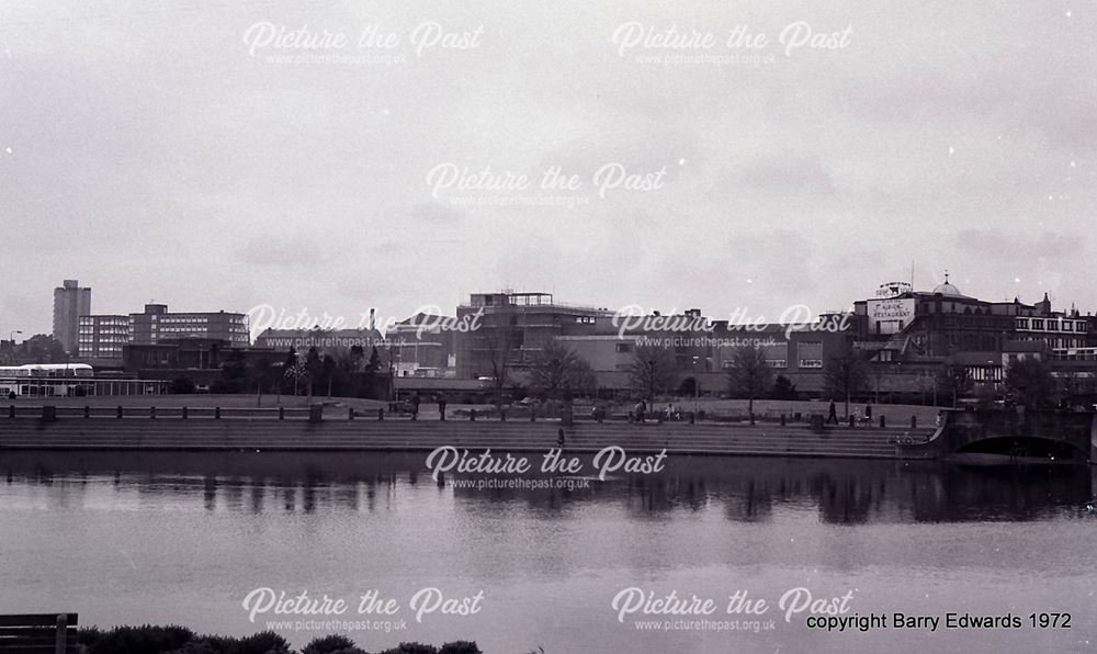 River Derwent towards redesigned Riverside Gardens, bus station and London Road 