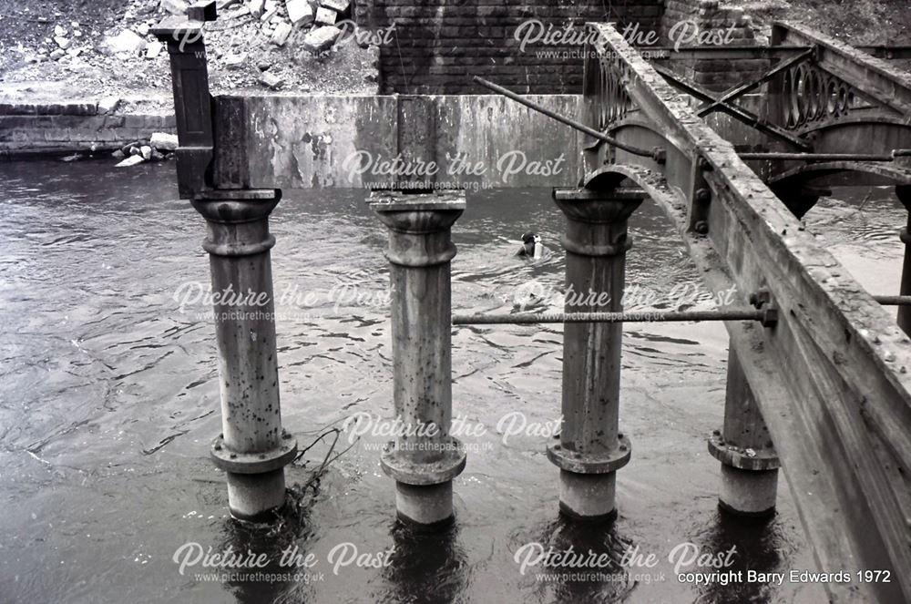 Cattle Market bridge supporting pillars from Meadow Road 