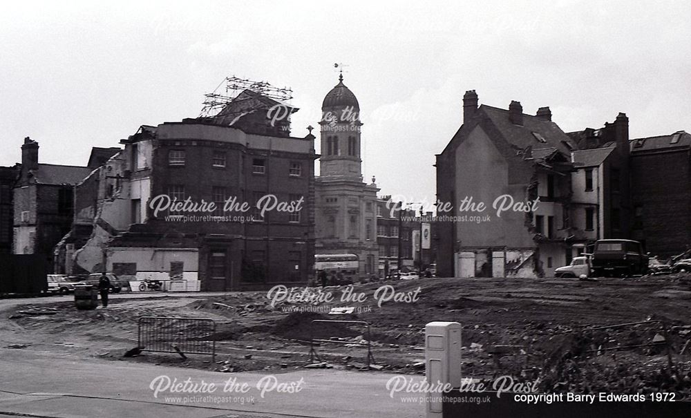 Full Street towards Guildhall and partly demolished north side of market Place 