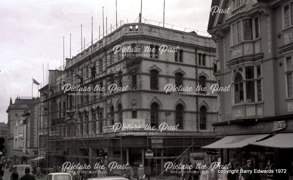 St Peter's Street Midland Drapery store with scaffold being erected prior to demolition 