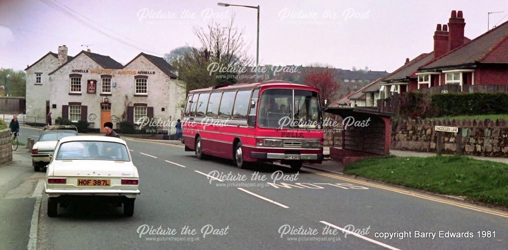 Chaddesden Lane former Corporation terminus Felix coach 1981