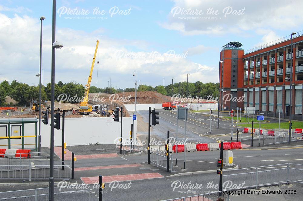 Morledge new road layout by bus station site 