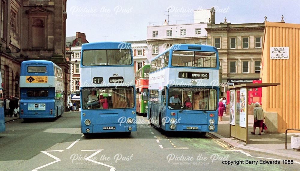 Market Place ex London Transport DMS 258 and Fleetline 297