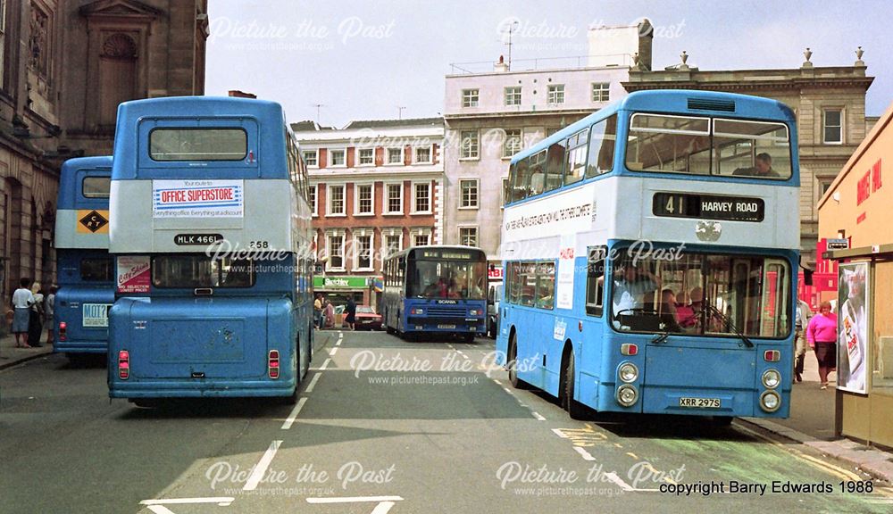 Market Place Fleetline 297, ex London Transport DMS 258 and Scania 25