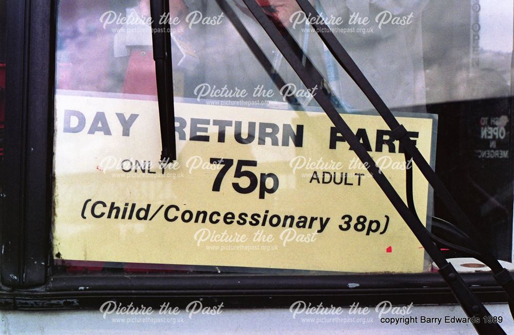 Derby City Transport competitive fare sign 