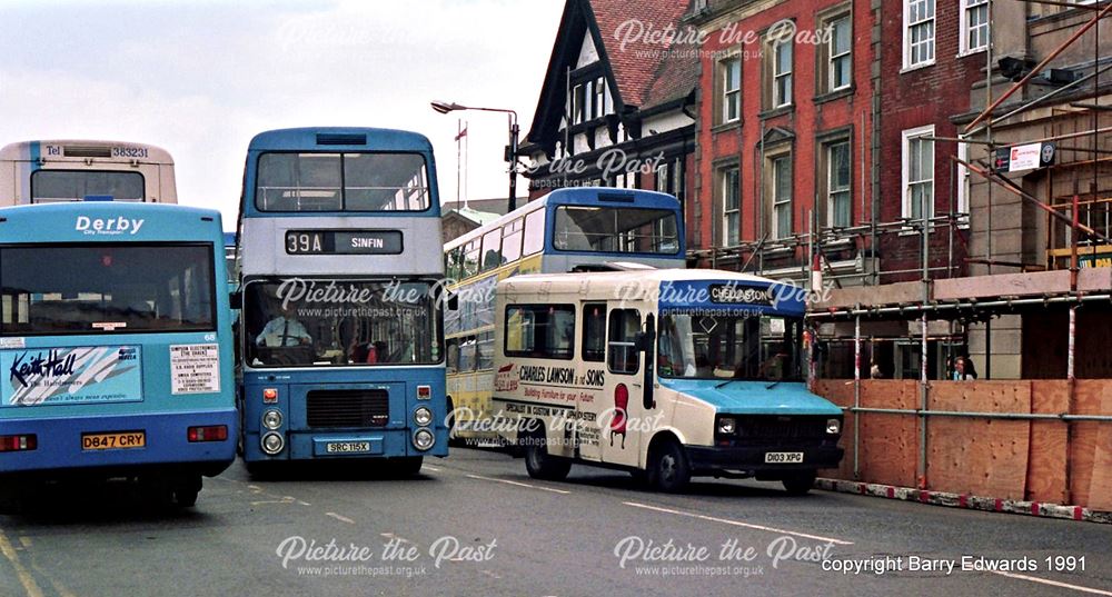 Market Place Volvo Ailsa 115, Sherpa 163 and Volkswagen 068