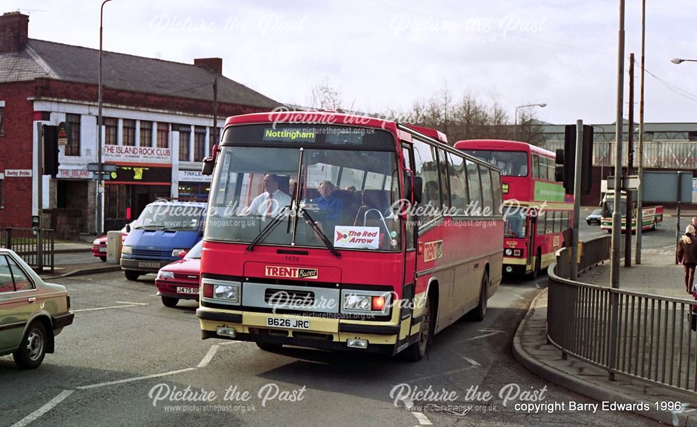 Trent Red Arrow coach 1626, The Cock Pit, Derby