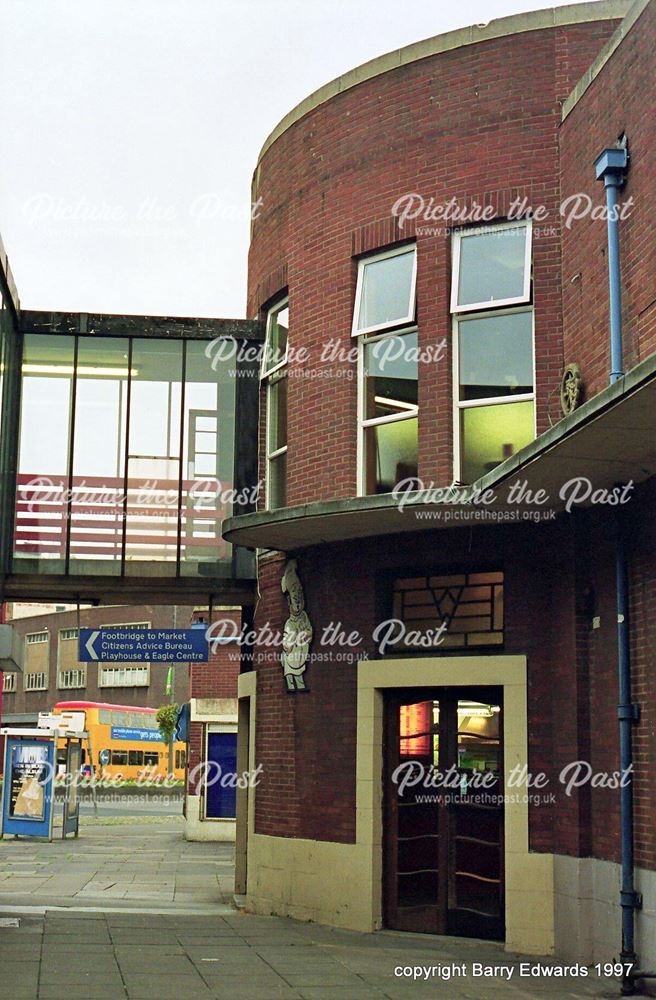 Bus Station 'Enquiry Hall' with footbridge to cafe 