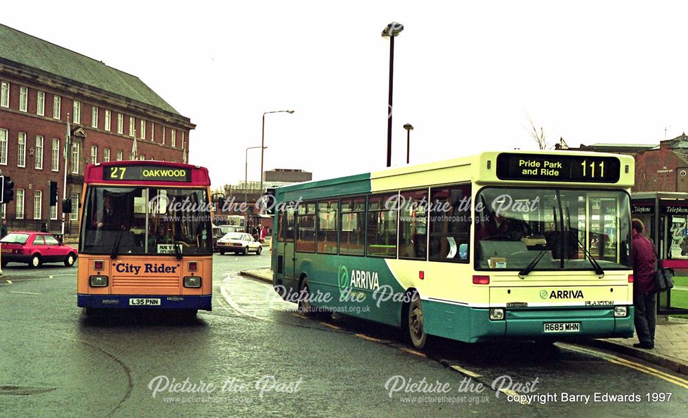 Arriva Dennis Dart SLF 1685 and City Rider, Corporation Street, Derby