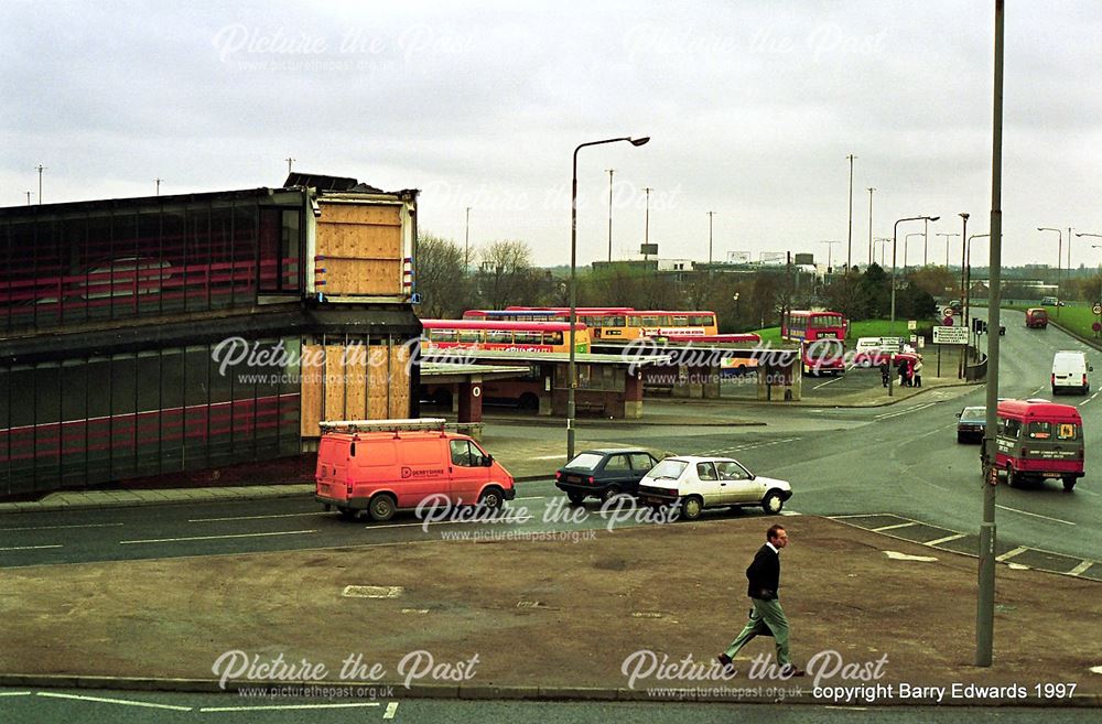 Morledge to The Cock Pit with footbridge across road demolished 