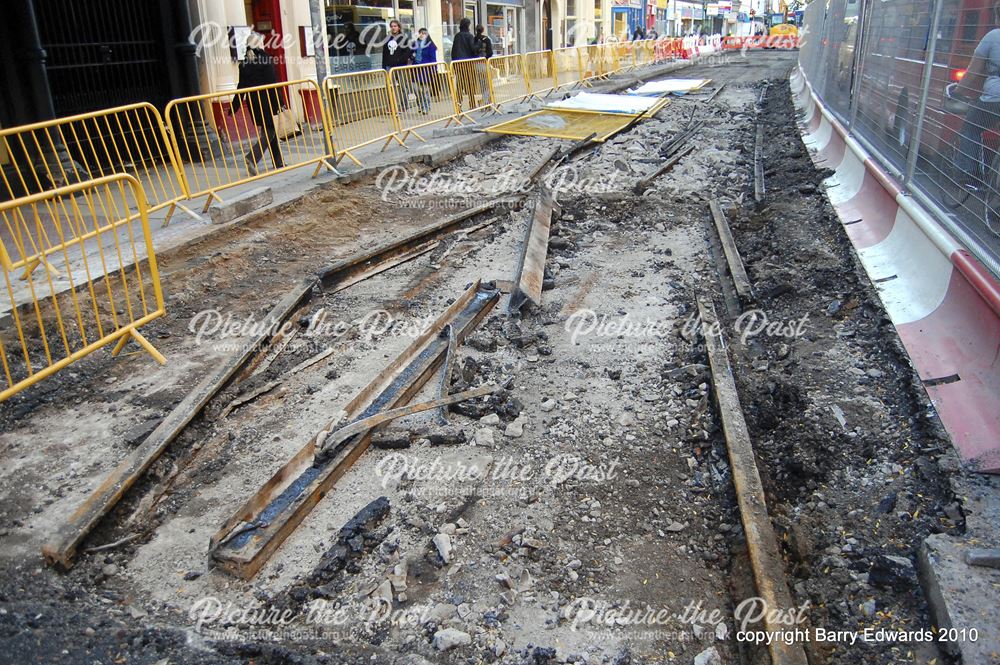 Wardwick electric tram rails removal