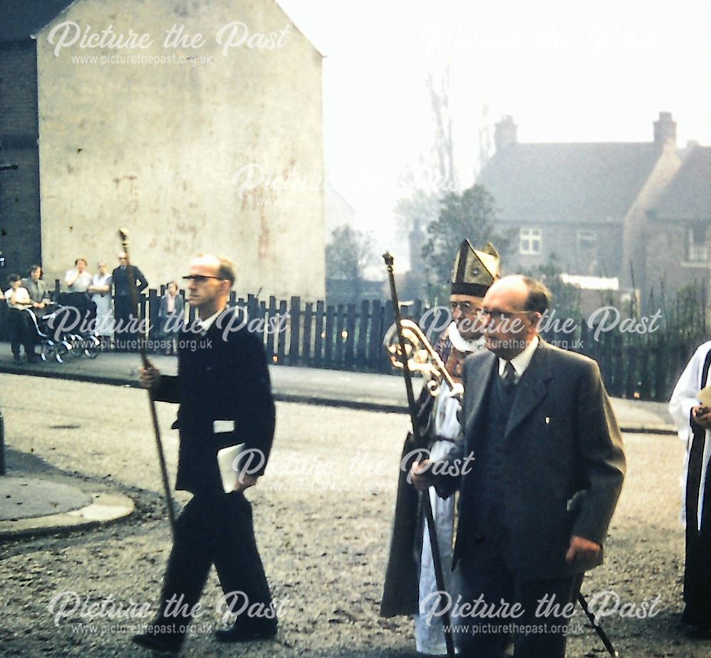 Procession to The Mission Church, George Street, Old Whittington, 1958