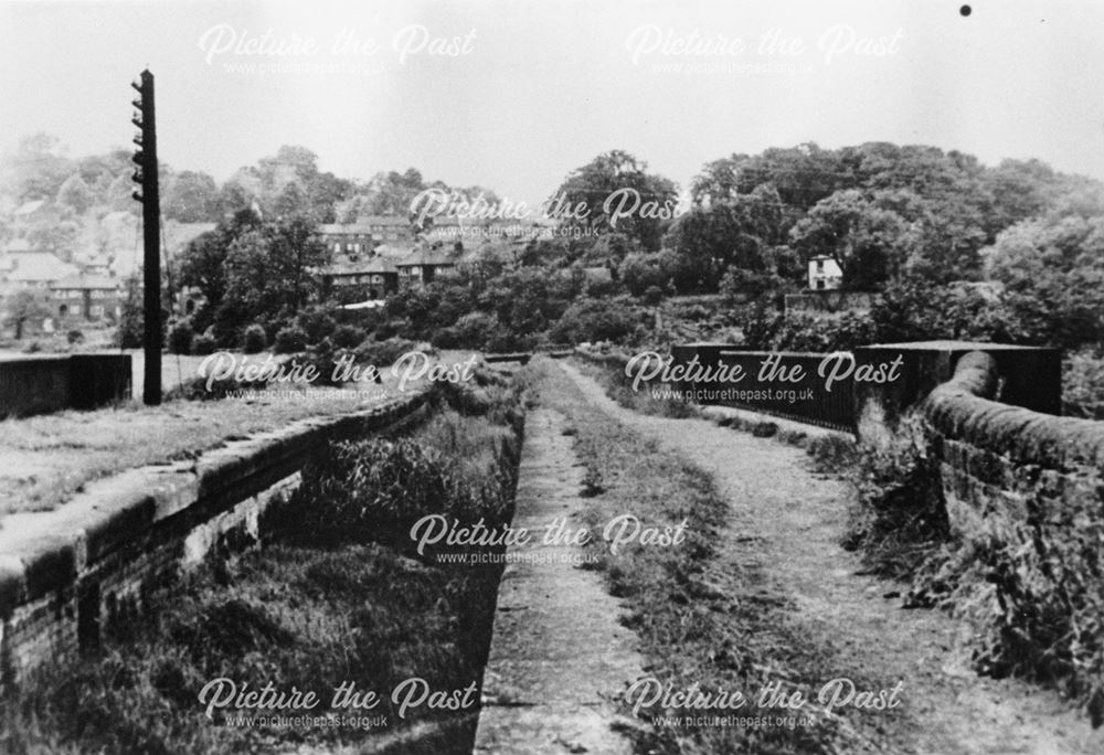 Dried up Bed of the Cromford Canal Aquaduct, Sawmills, c 1965